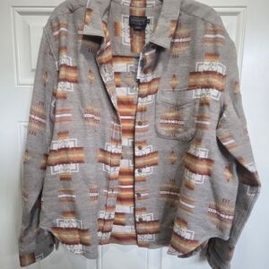 Pendleton Southwestern Pattern Shirt in Orange and Gray